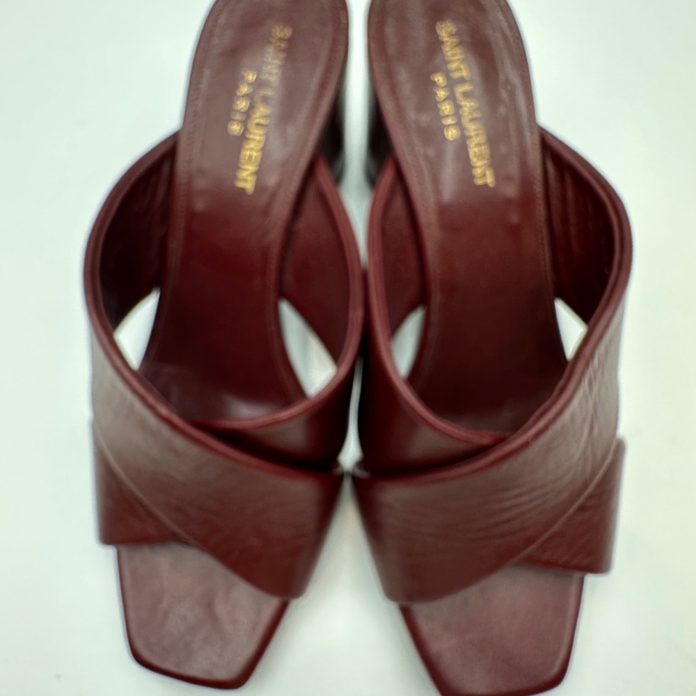 Yves Saint Laurent Burgundy Slides